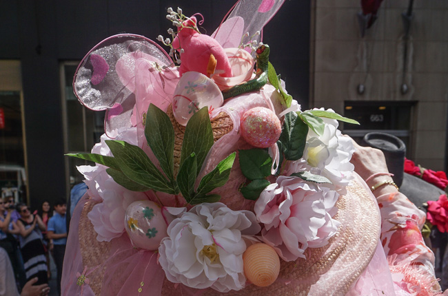Elaborate decorative Easter bonnet at a parade
