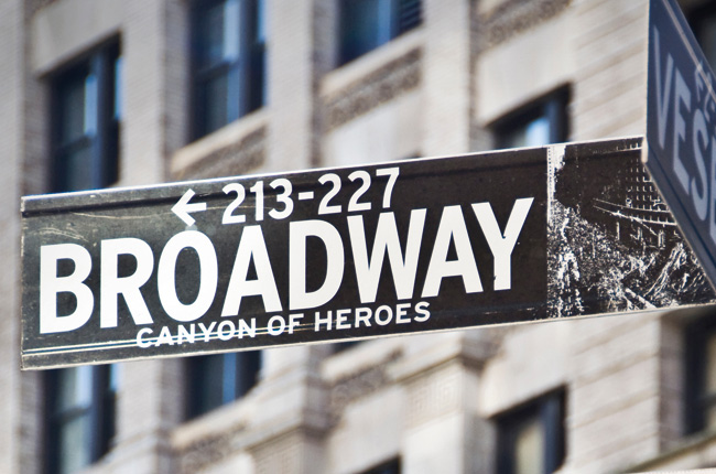 Broadway street sign in New York City