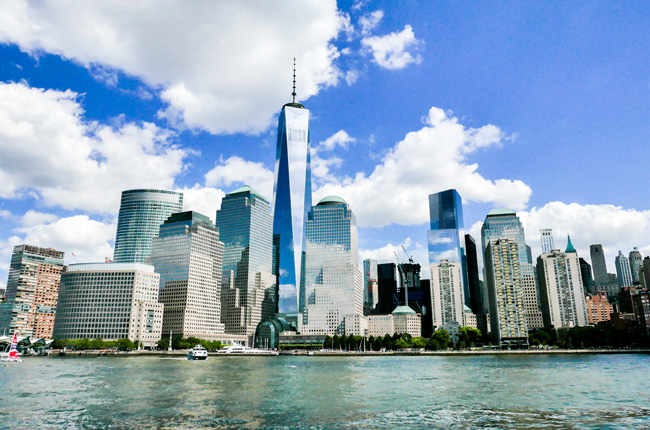 Lower Manhattan skyline with One World Trade Center