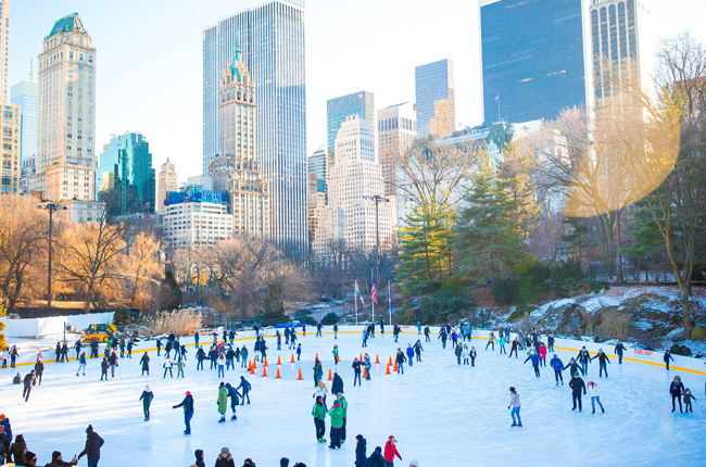 Ice skating at Wollman Rink in Central Park